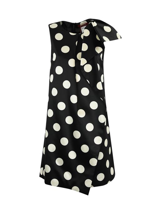 Abito tattico in duchesse di cotone a pois nero e bianco MAX MARA STUDIO | 2426226173600001